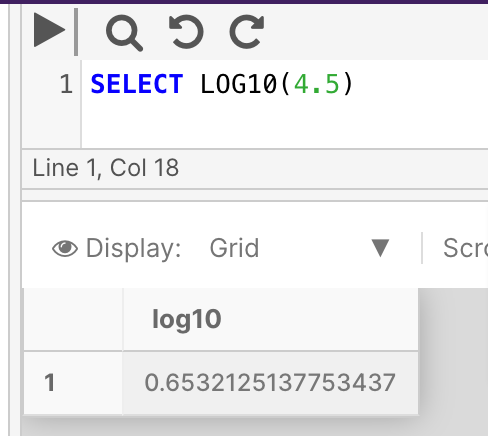 LOG10 Example