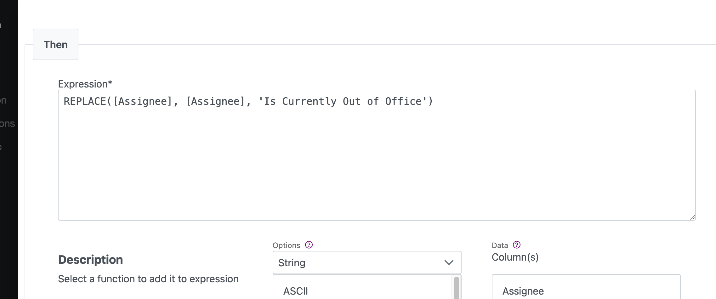 Example THEN Statement 1