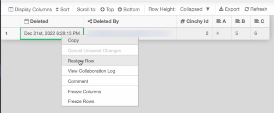 Image 1: Restoring a Row