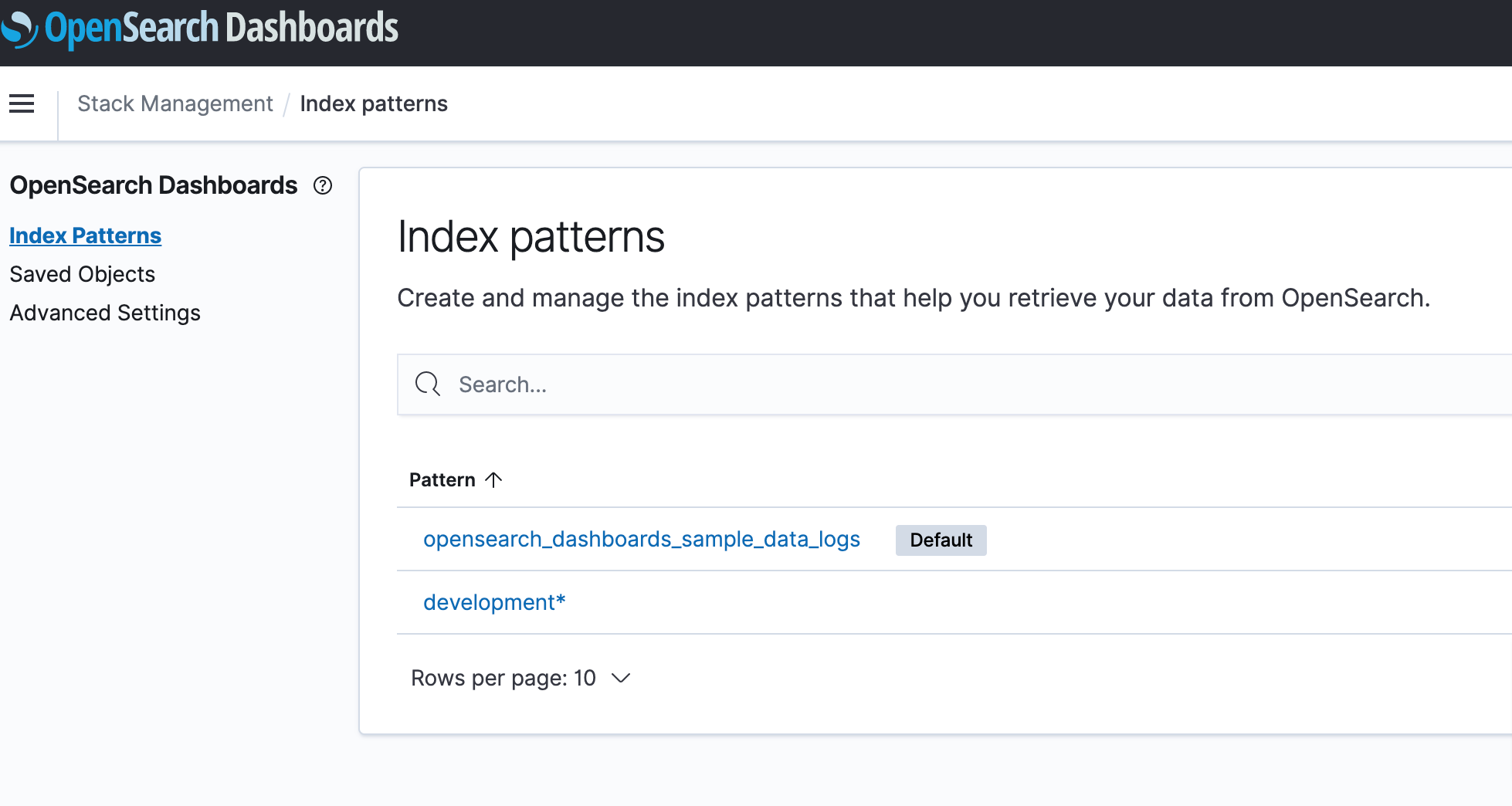 Image 5: Review your Index Patterns