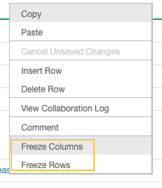 Image 8: Freezing a Row/Column