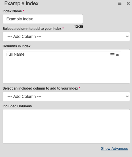 Image 3: An example index