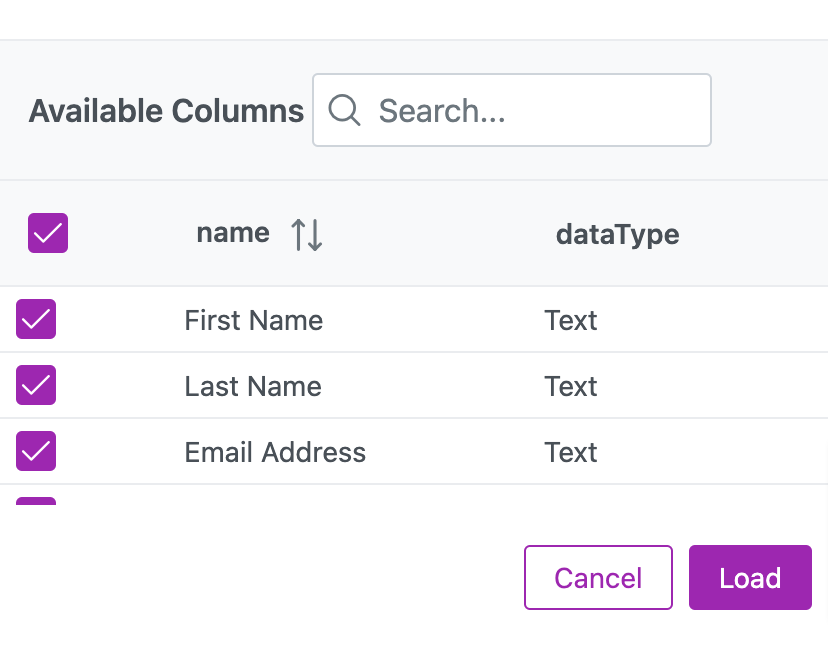 Image 8: Available Columns