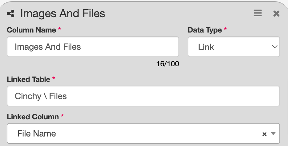 Image 1: Step 3, creating your Files column